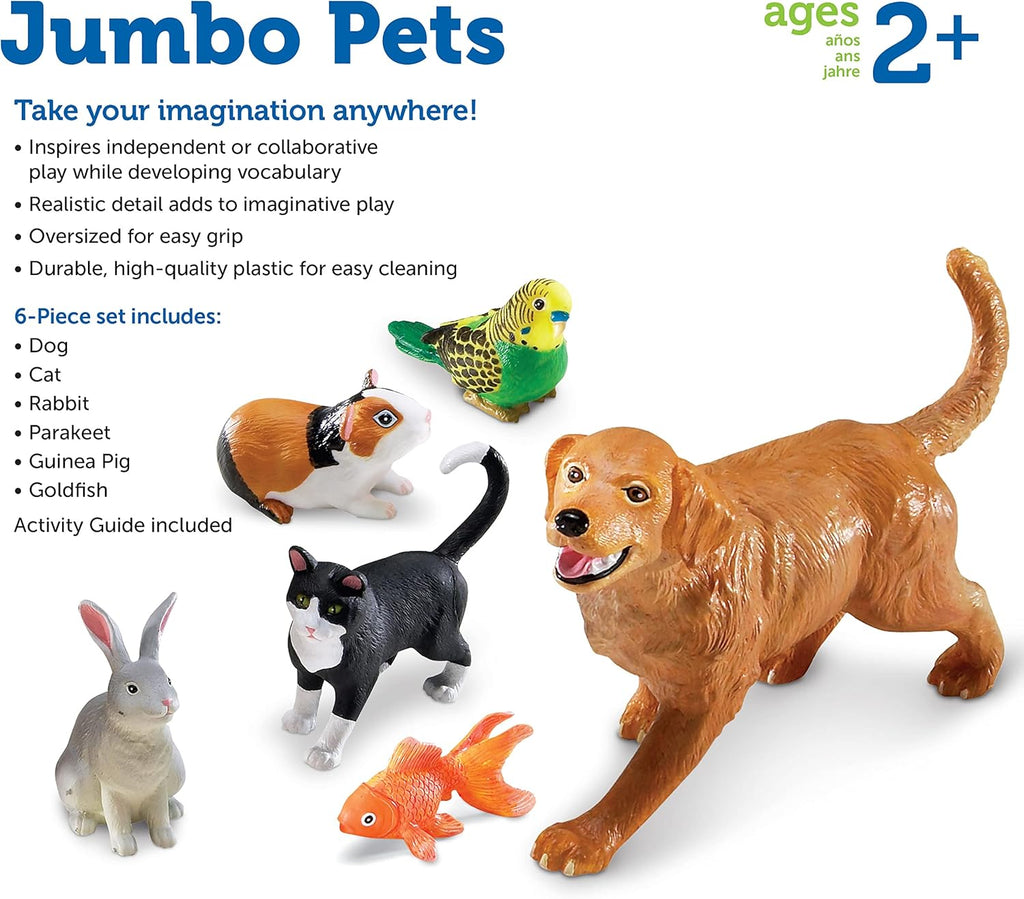 Learning Resources Figuras de animales domésticos Jumbo - 6 piezas,...