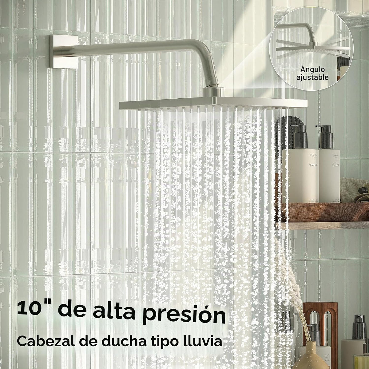 ESNBIA - Sistema de regadera de bronce aceitado, estilo lluvia de 1...