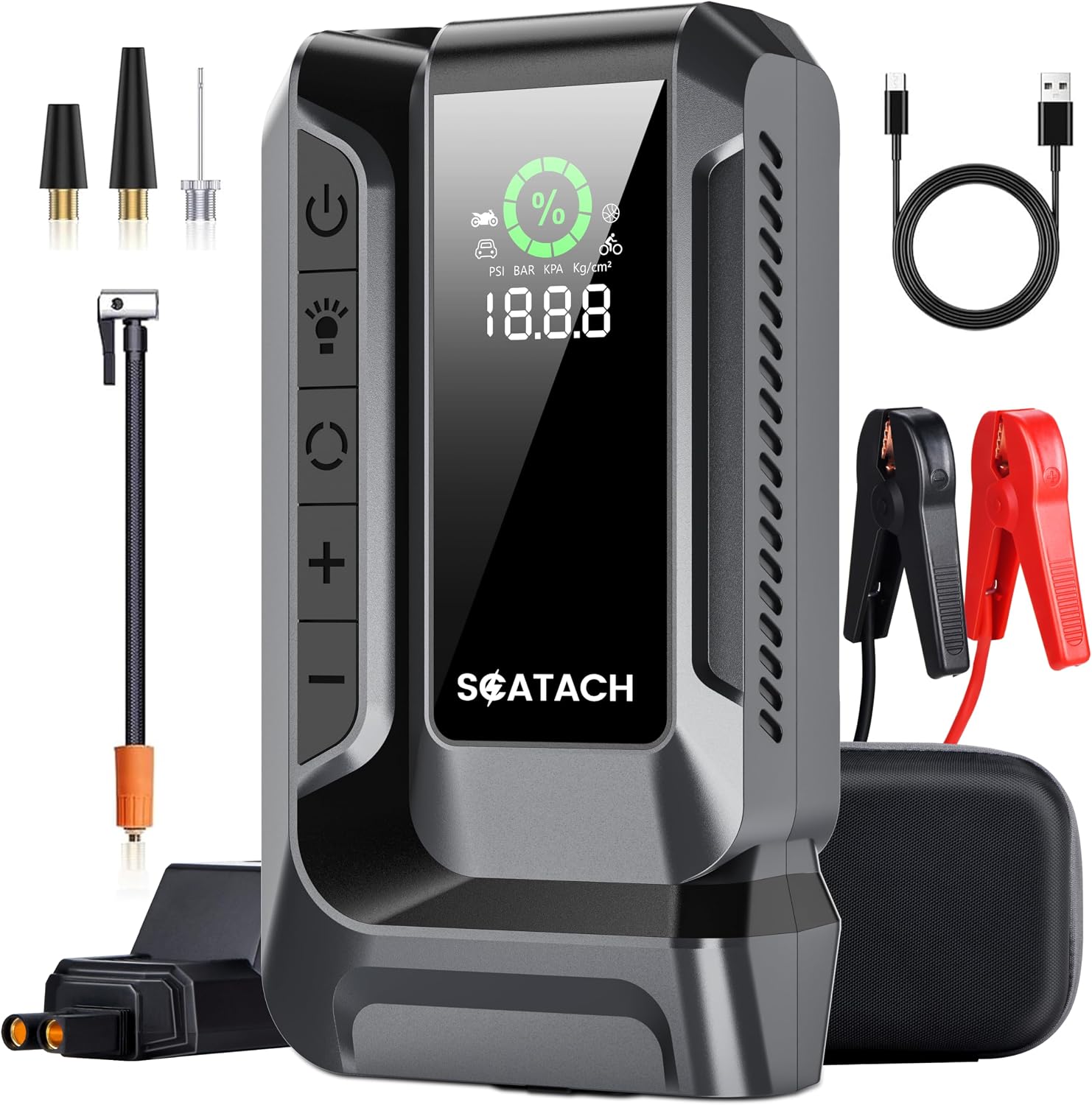 Scatach Q16 4500A Arrancador de Batería para Automóvil con Compreso...