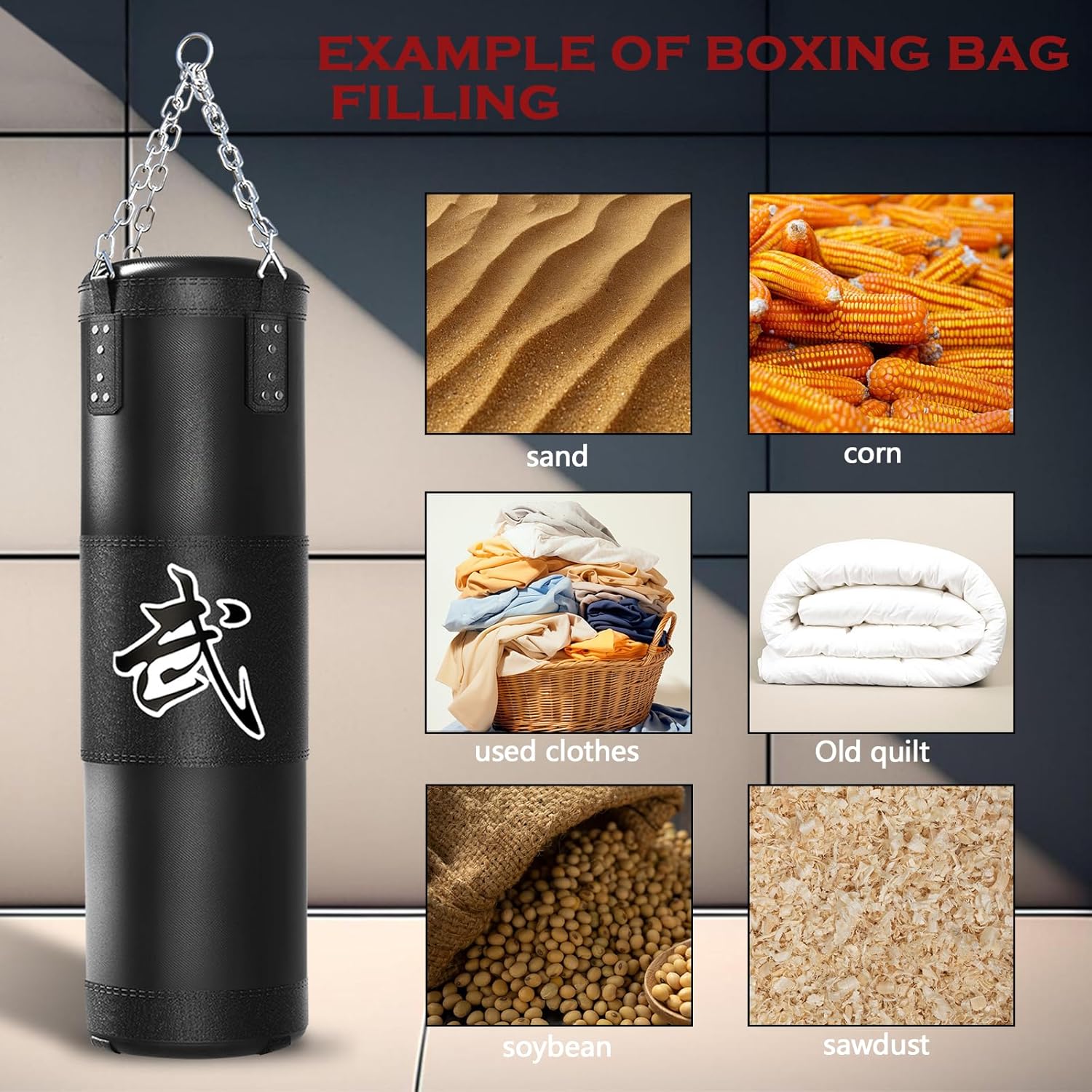 Saco de boxeo Mesetast para adultos, juego de saco de boxeo de 1.2...