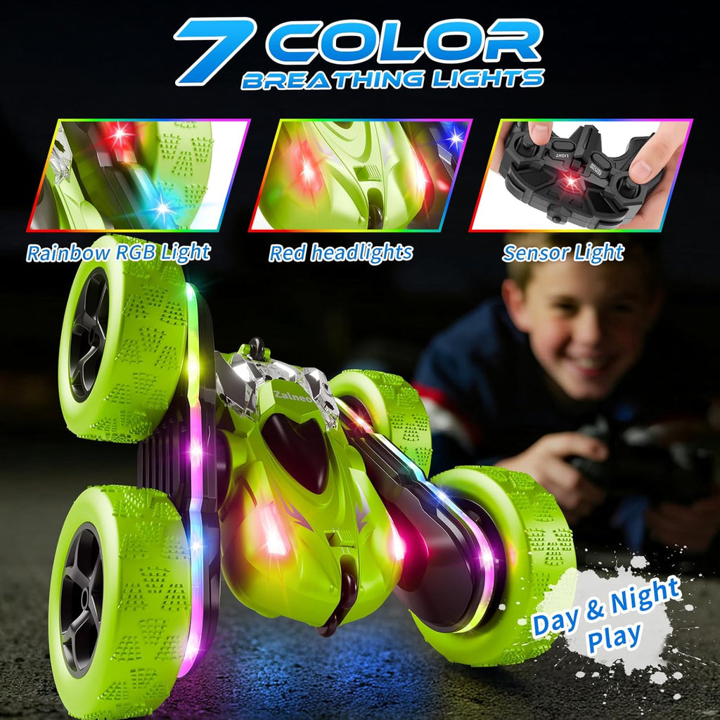 Zalneo Coche de acrobacias con control remoto \u2013 4WD 360° Flip...