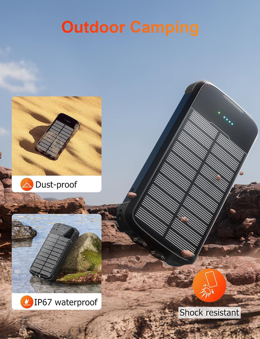 MINRISE Cargador solar, cargador portátil de 40000 mAh, PD de 20 W,...