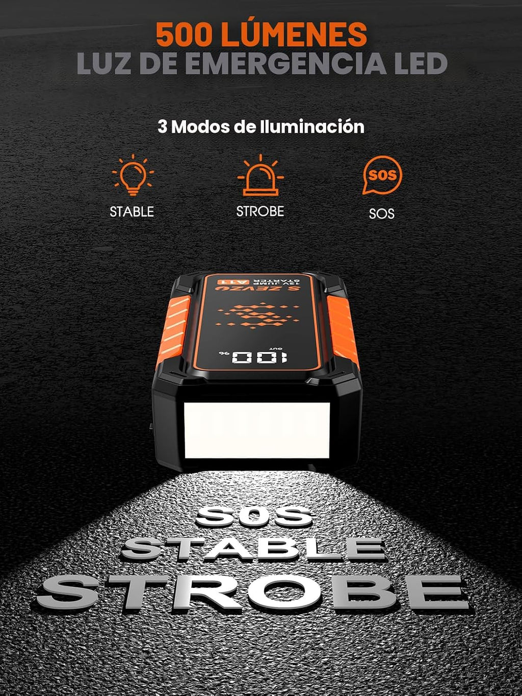 S ZEVZO A11 Arrancador de batería portátil mejorado de 5000 A para...