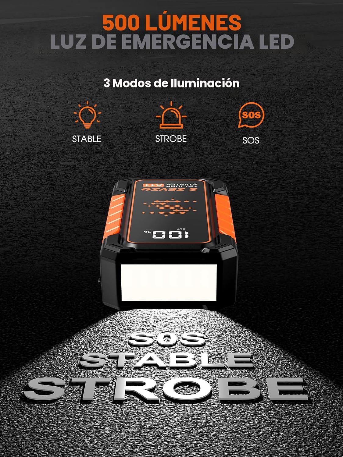 S ZEVZO A11 Arrancador de batería portátil mejorado de 5000 A para...