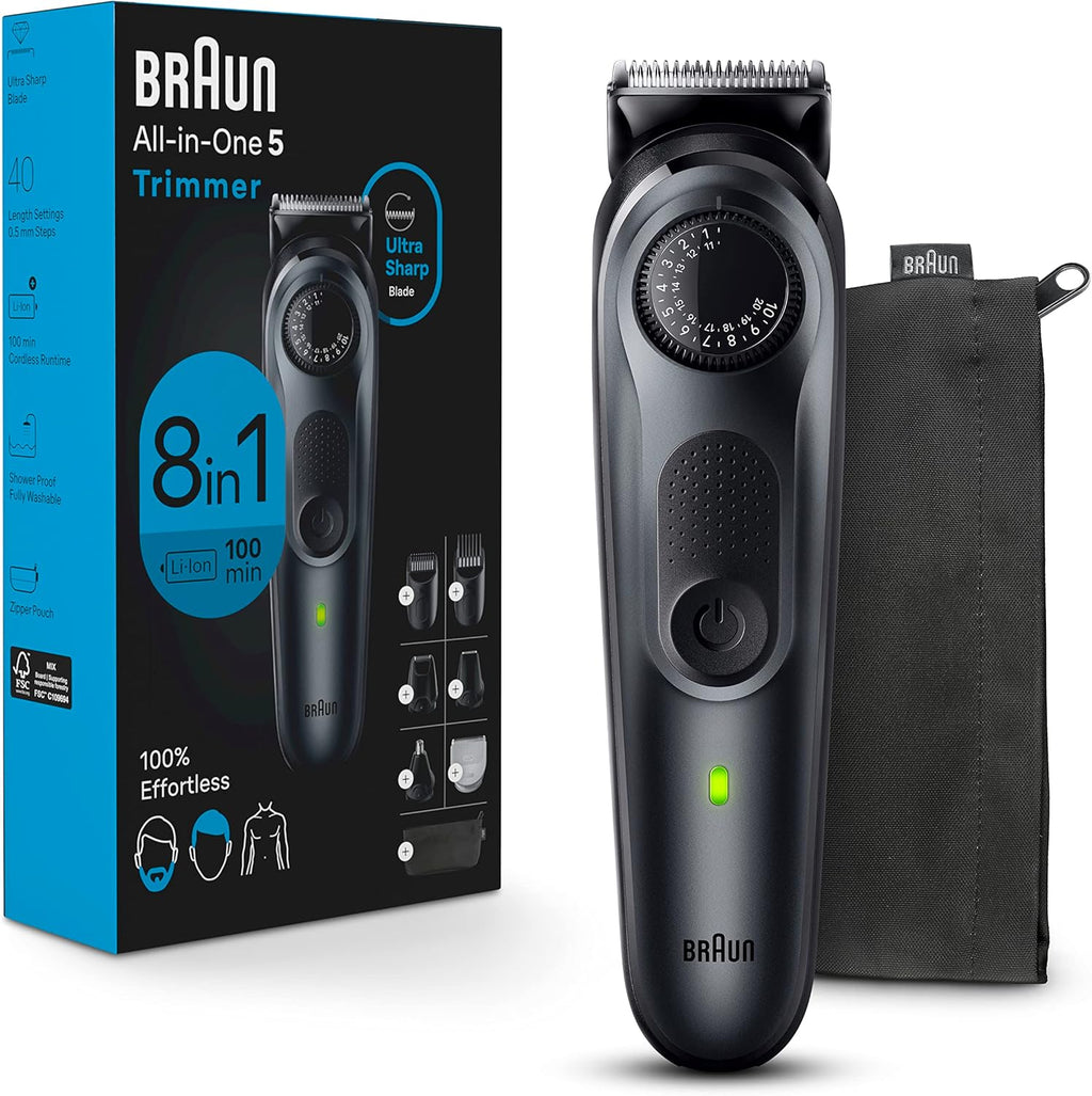 Braun Kit de Estilo Todo en Uno Serie 5 5480, Recortador 8-en-1 par...