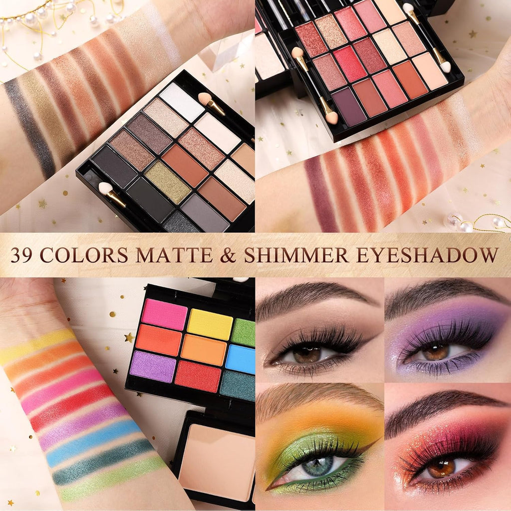 Kit de maquillaje profesional para mujeres y niñas, kit completo co...