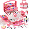 Perryhome Juego de maquillaje para niñas de 56 piezas, lavable, cos...