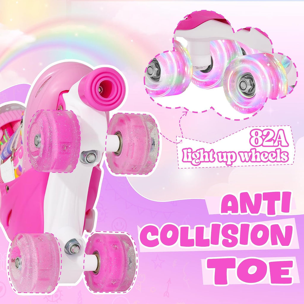 SUPER YOUNGSTER Patines de ruedas ajustables con luces LED para niñ...