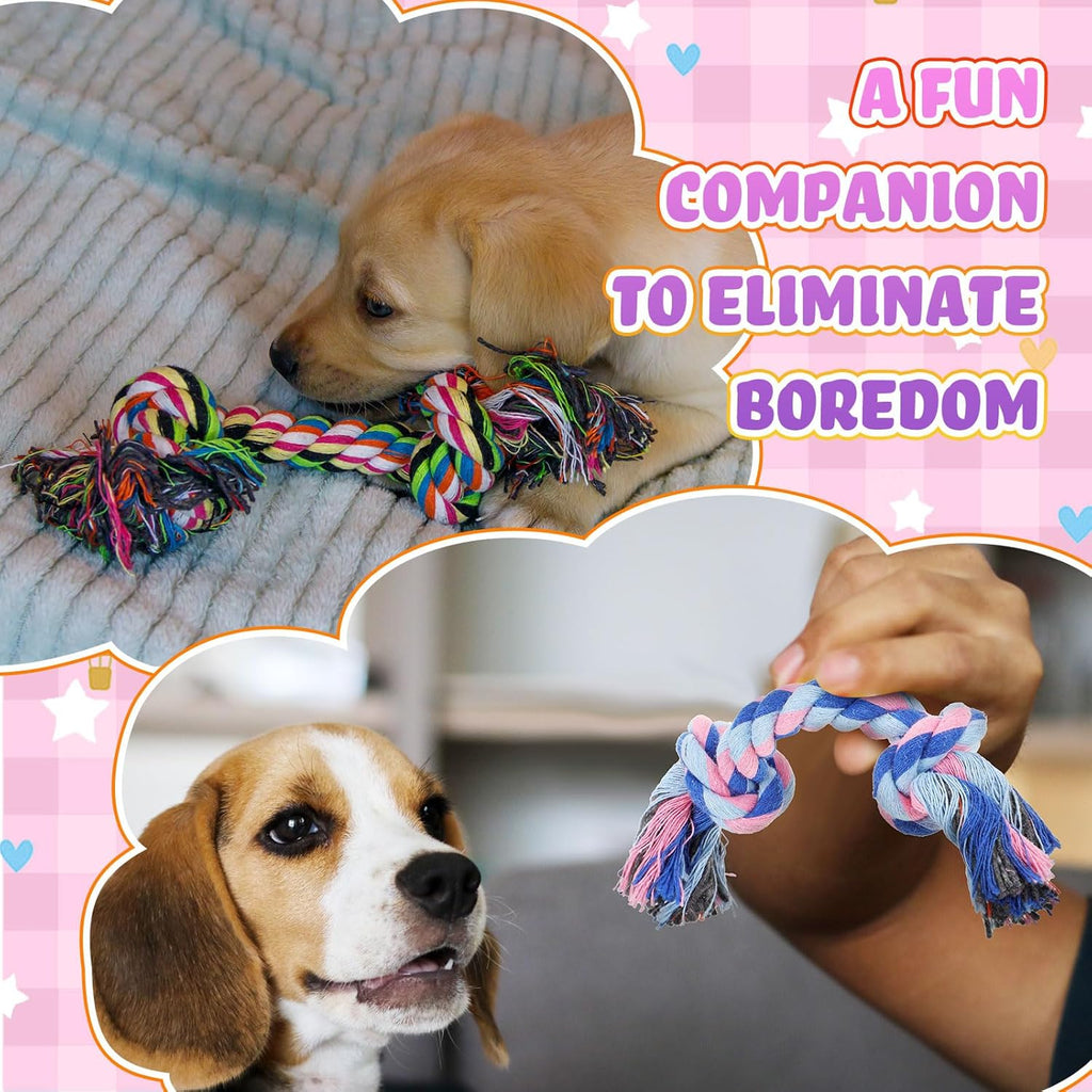 Paterr Juguetes de cuerda para perros, juguetes multicolor para cac...