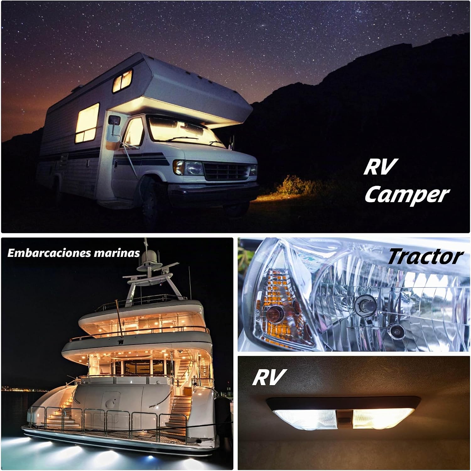 Ziomitus BA15S Bombillas LED 12V para Paisaje, RV, Cámper, Interior...