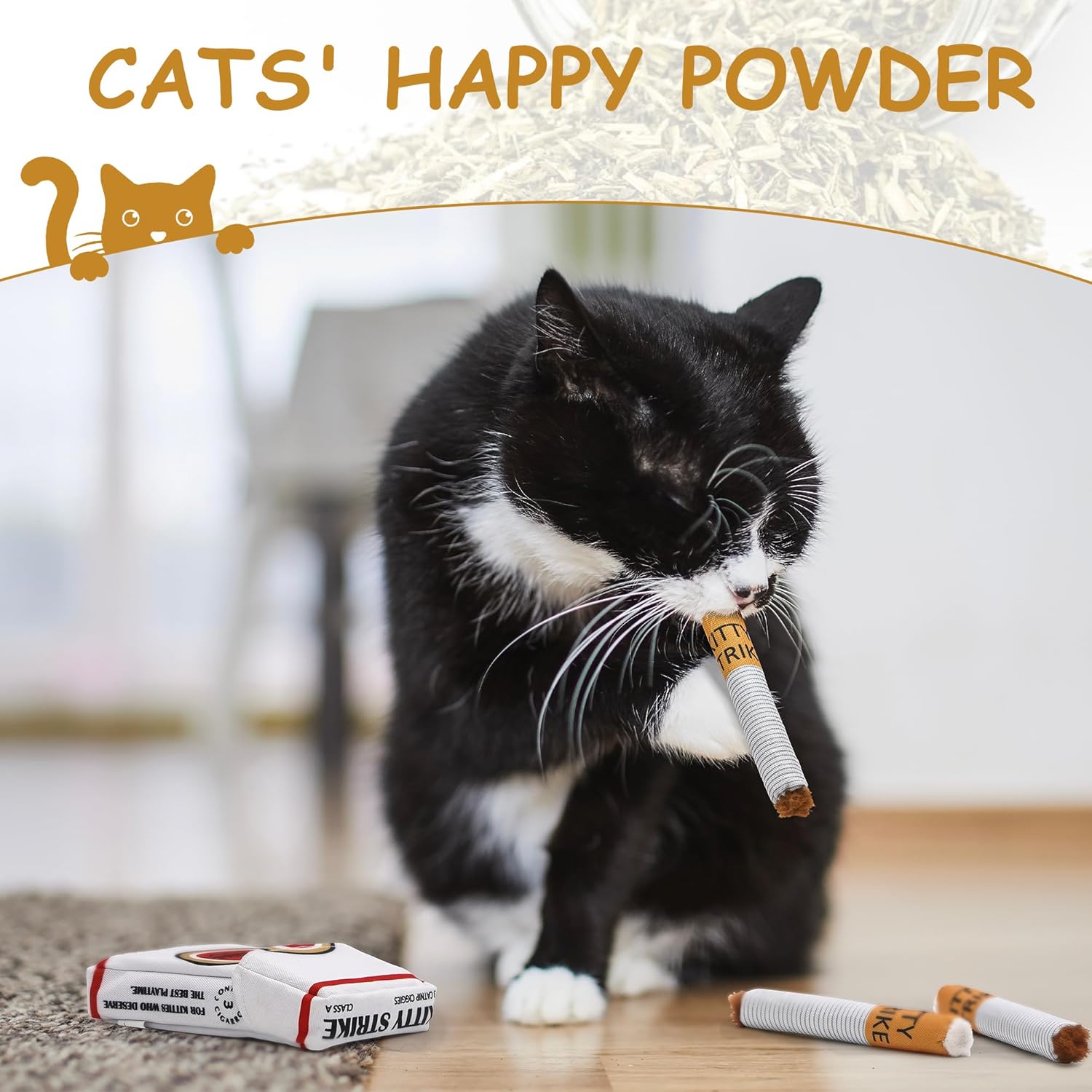 Nocciola Paquete de 3 Juguetes de Hierba Gatera para Gatos, Diverti...