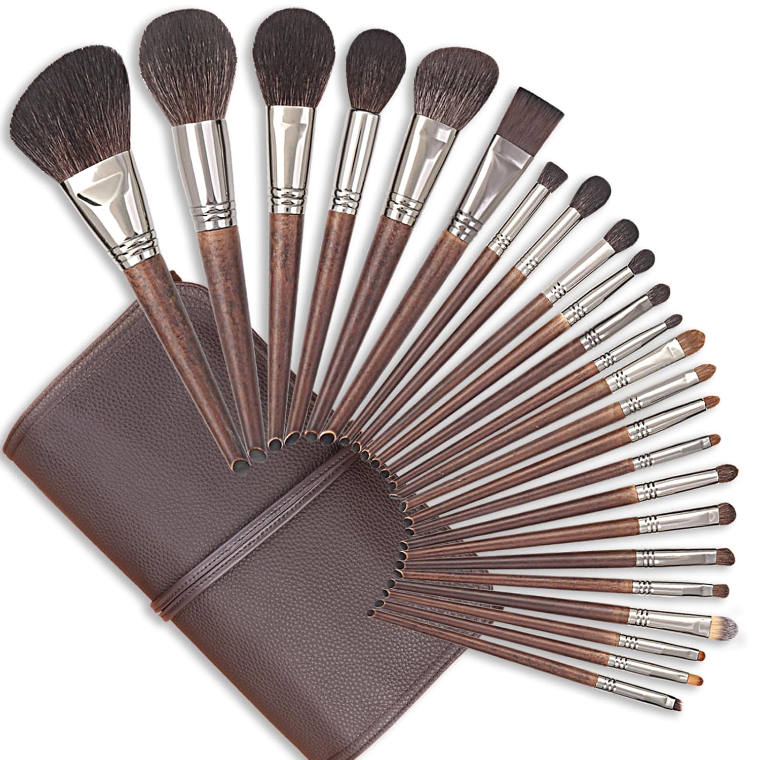 ENZO KEN Juego de brochas de maquillaje de pelo de cabra natural de...