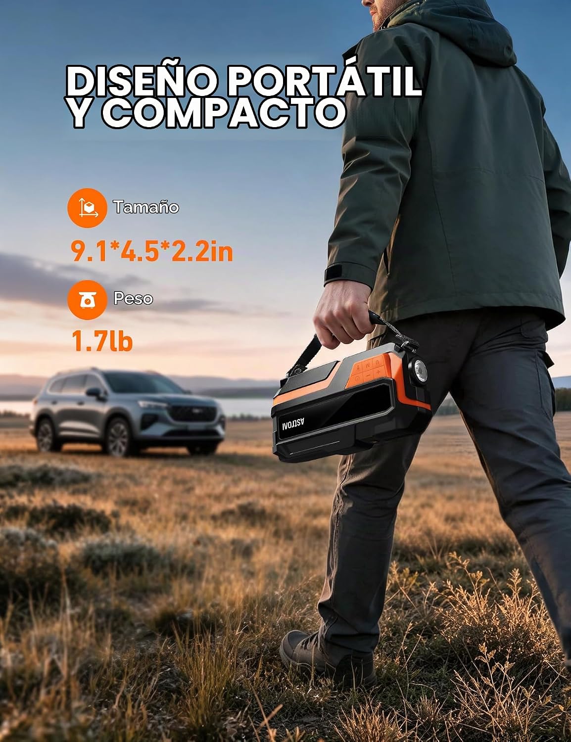 AstroAI Arrancador del salto del coche de M10 6000A con el compreso...