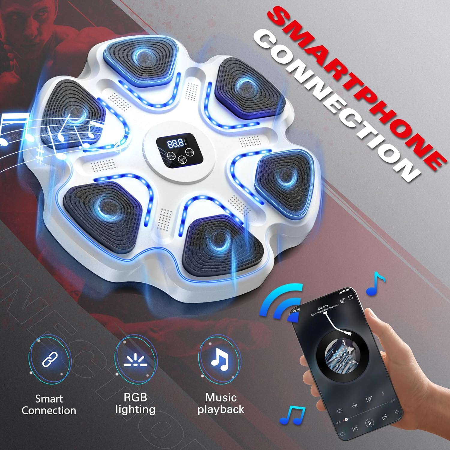 SPIEEK Máquina de Boxeo Musical con Guantes para Adultos Máquina de...