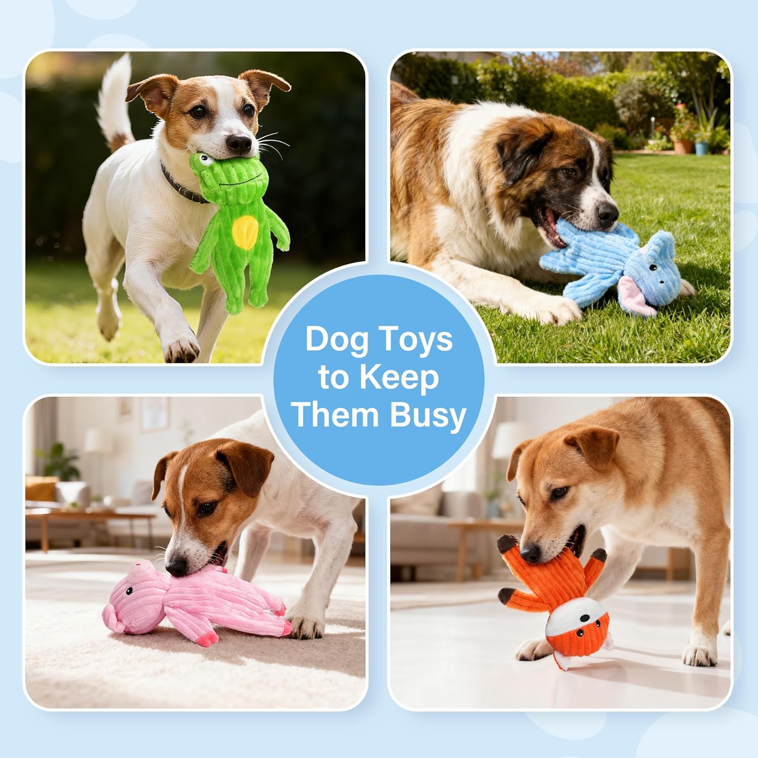 Prime Pets Juguetes para perros, paquete de 5 unidades, juguetes de...