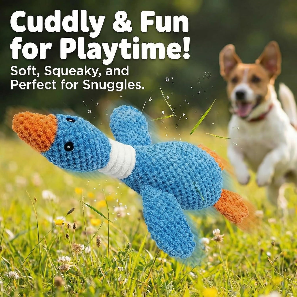 Paw-FECT - Juguete chirriante para perro de ganso, juguete masticab...