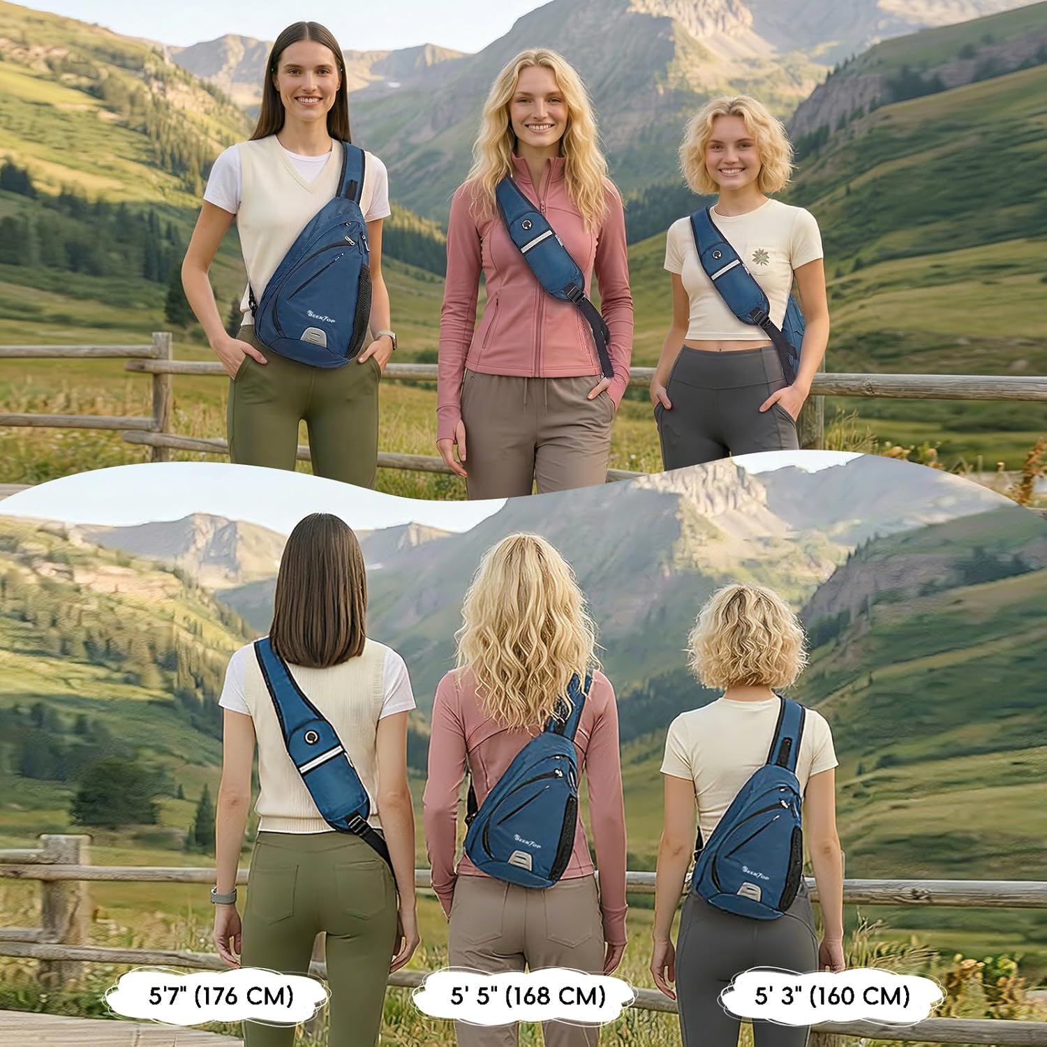 Seektop Bolsa cruzada antirrobo para mujer, con bloqueo RFID, imper...