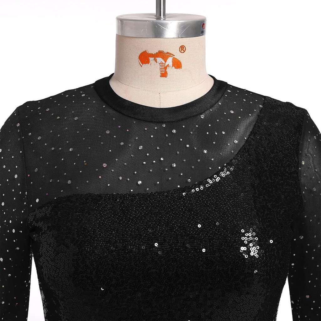Vestido de patinaje artístico para mujer, diseño de mariposa, lente...
