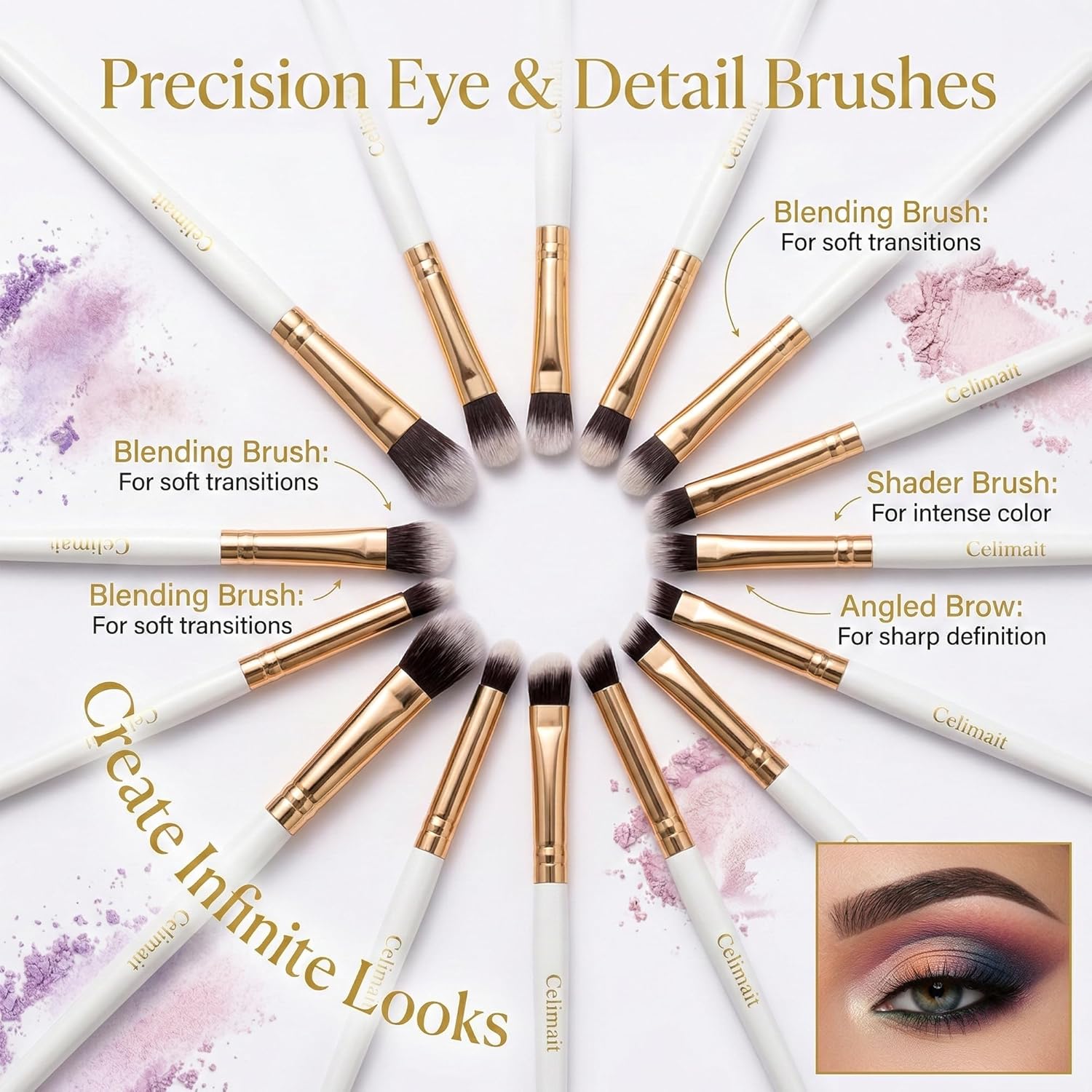 Juego de brochas de maquillaje para profesionales y principiantes,...