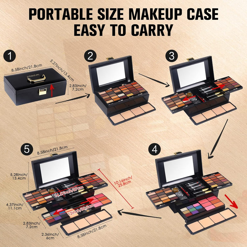 Kit de maquillaje profesional para mujeres y niñas, kit completo co...
