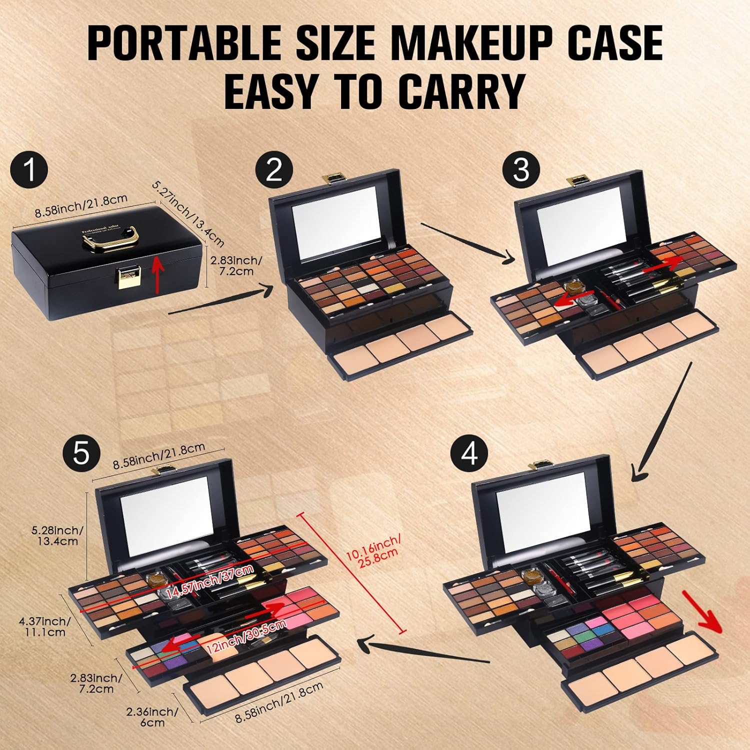 Kit de maquillaje profesional para mujeres y niñas, kit completo co...