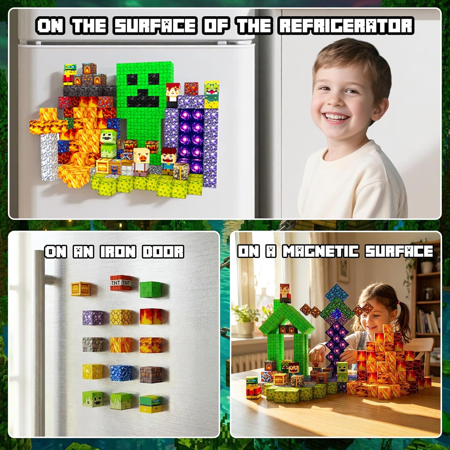 Laoren Bloques de construcción magnéticos, juguetes STEM cubos magn...