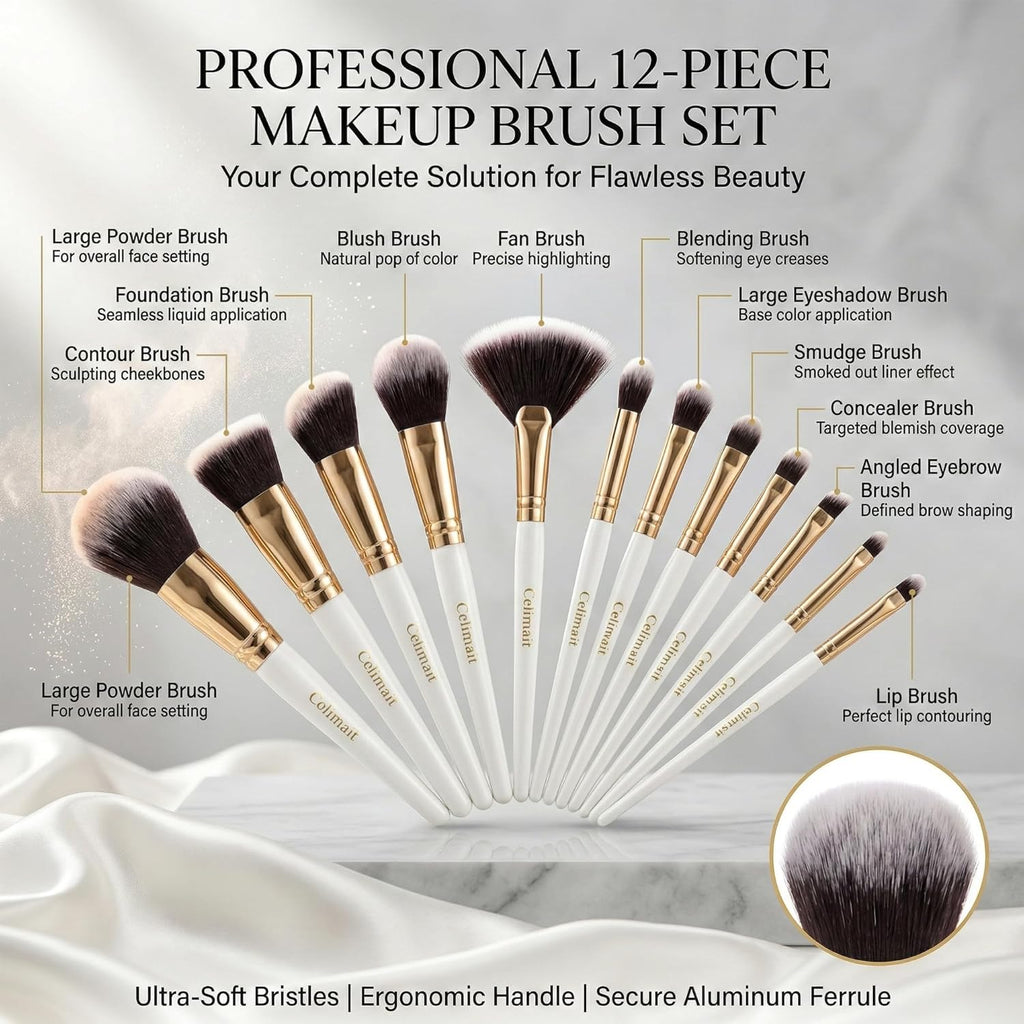 Juego de brochas de maquillaje para profesionales y principiantes,...