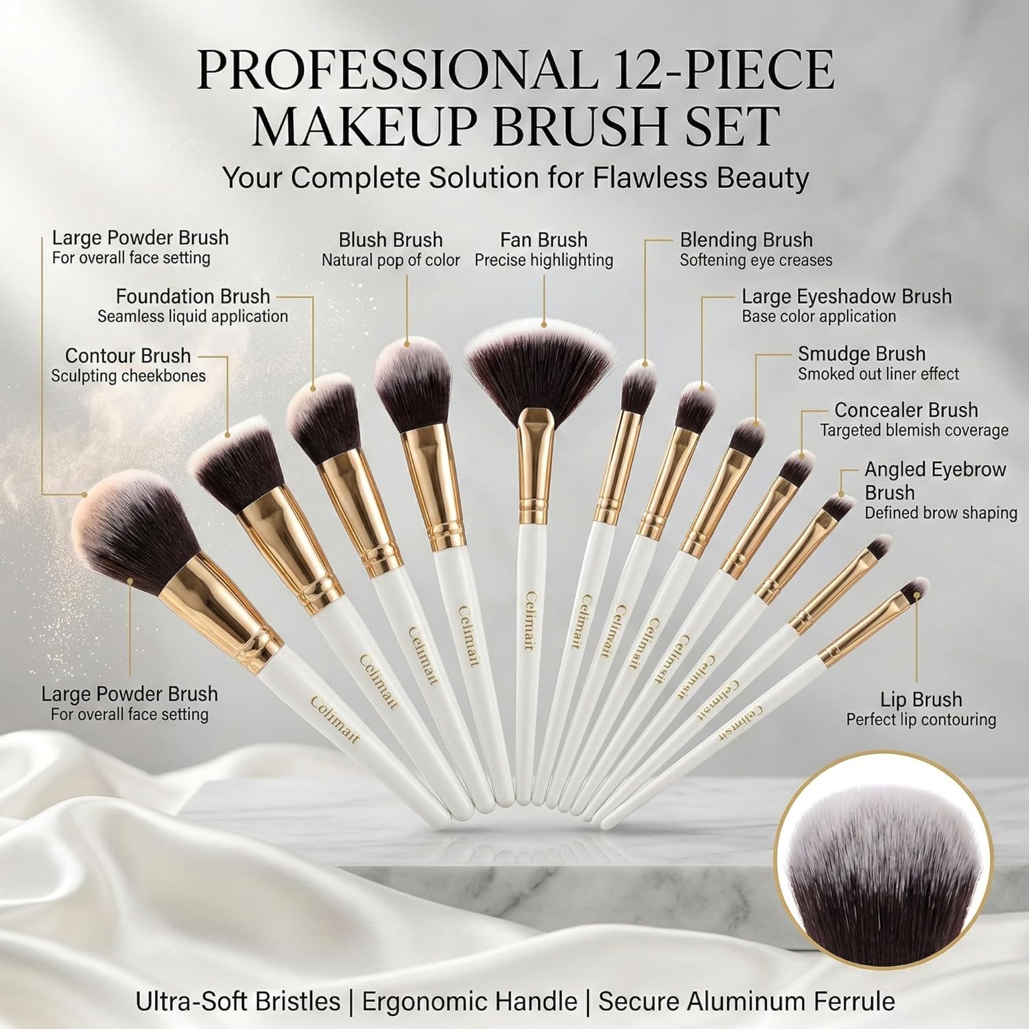 Juego de brochas de maquillaje para profesionales y principiantes,...