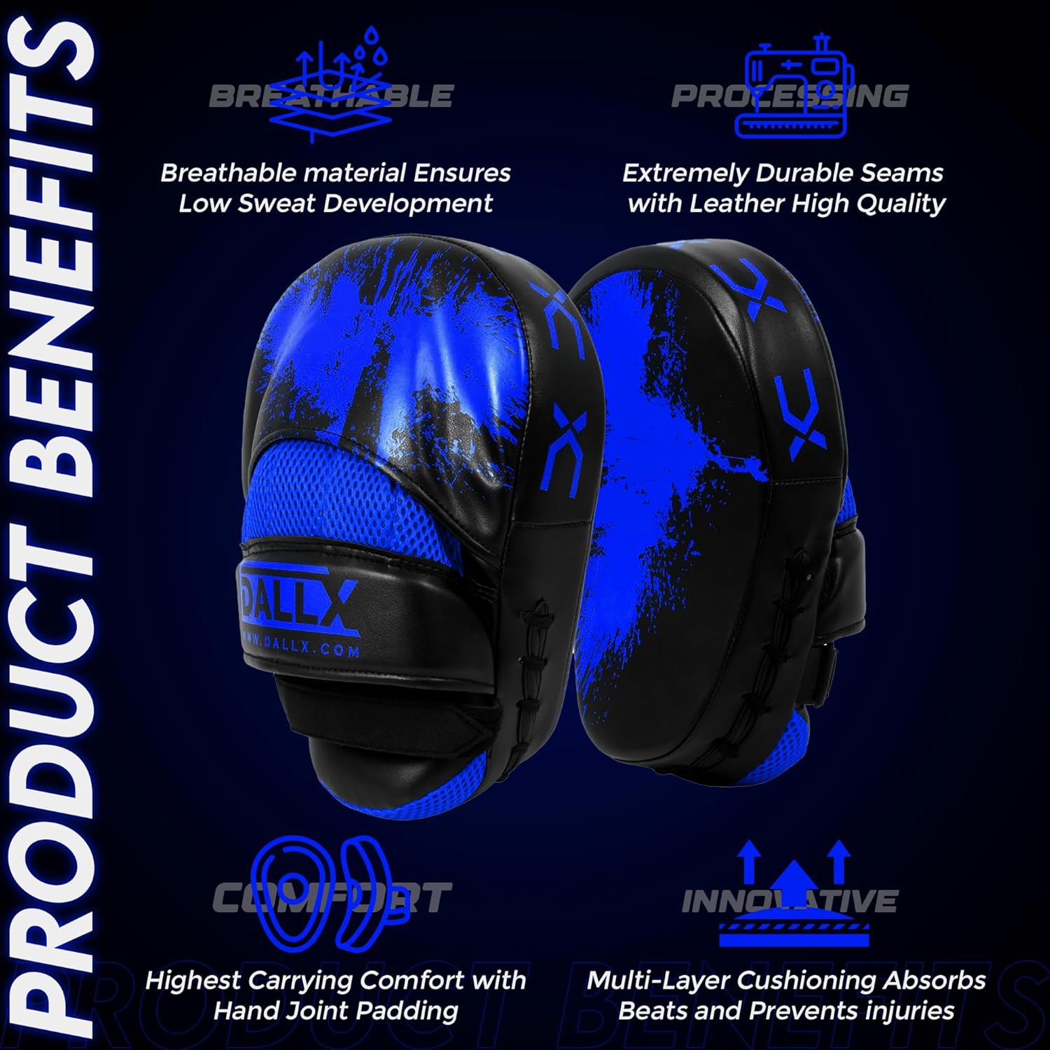 DALLX Guantes deportivos con gancho y Jab curvados para entrenamien...