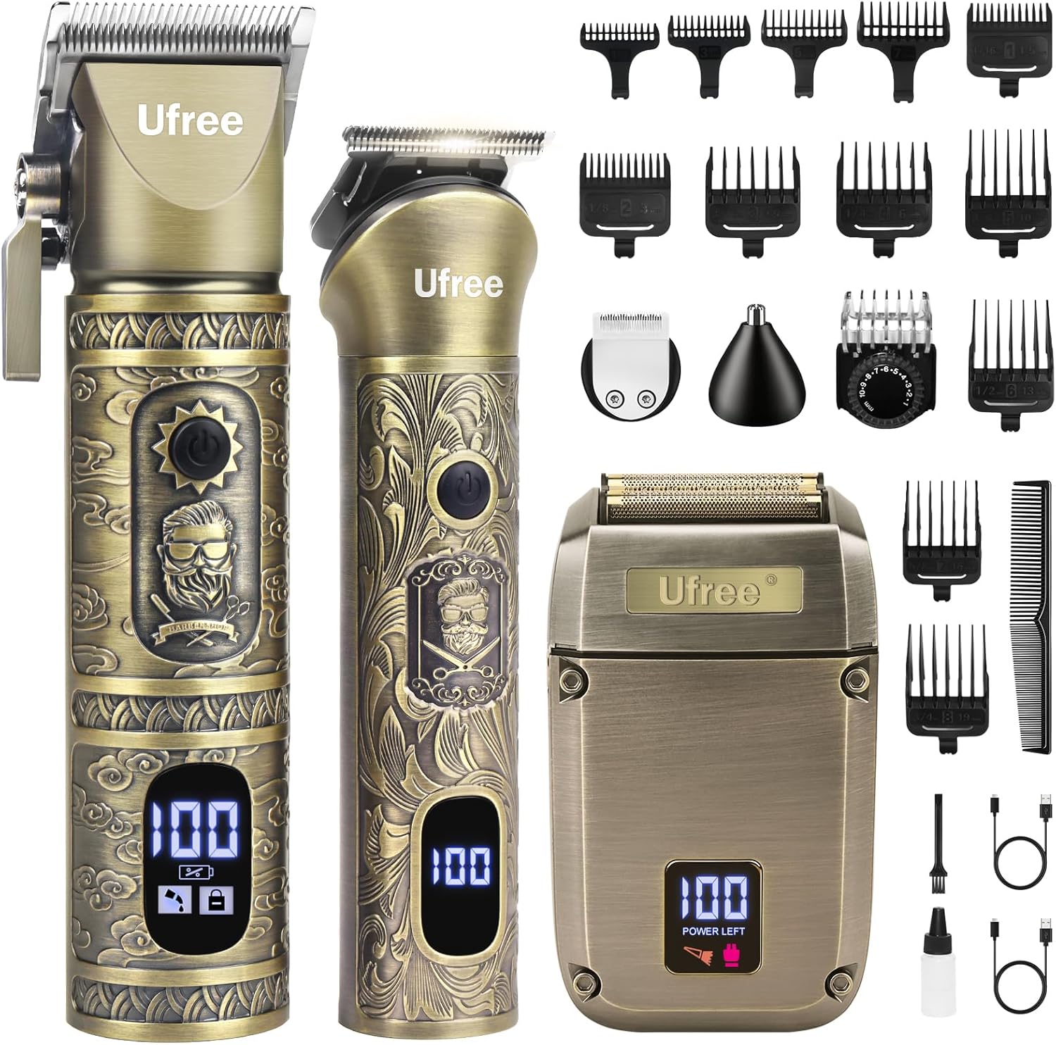 Ufree - Cortadora de barba, cortapelos para hombres, afeitadora elé...