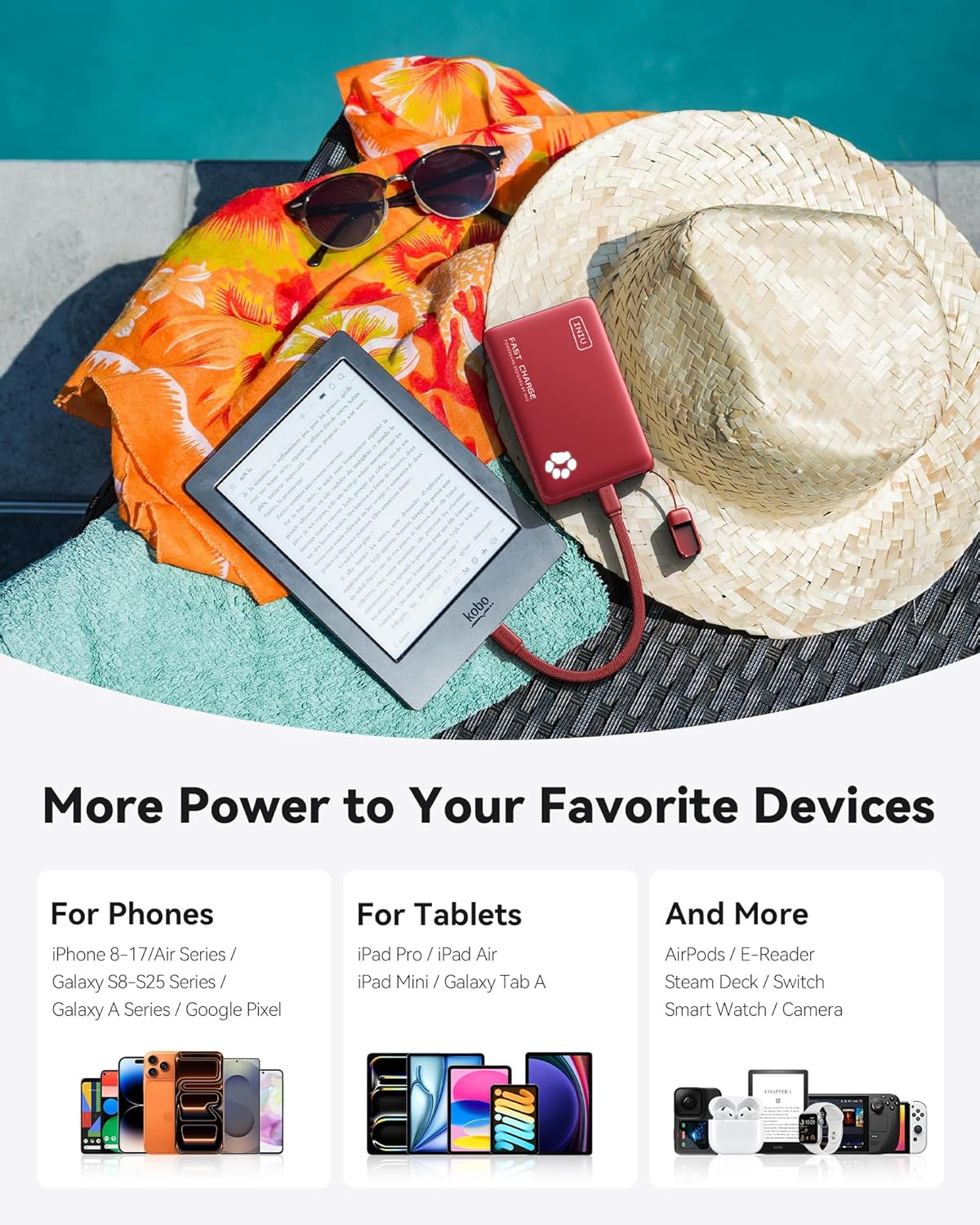 INIU Cargador portátil, Power Bank PD de 10000mAh 45W ultra delgado...