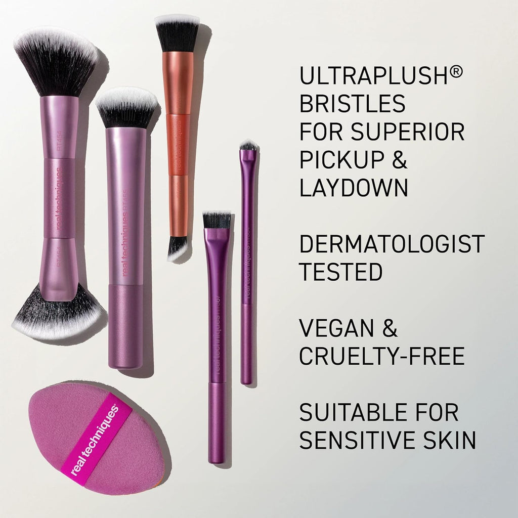 Real Techniques Big Blends Energy Brush + Kit de Esponja de Doble C...