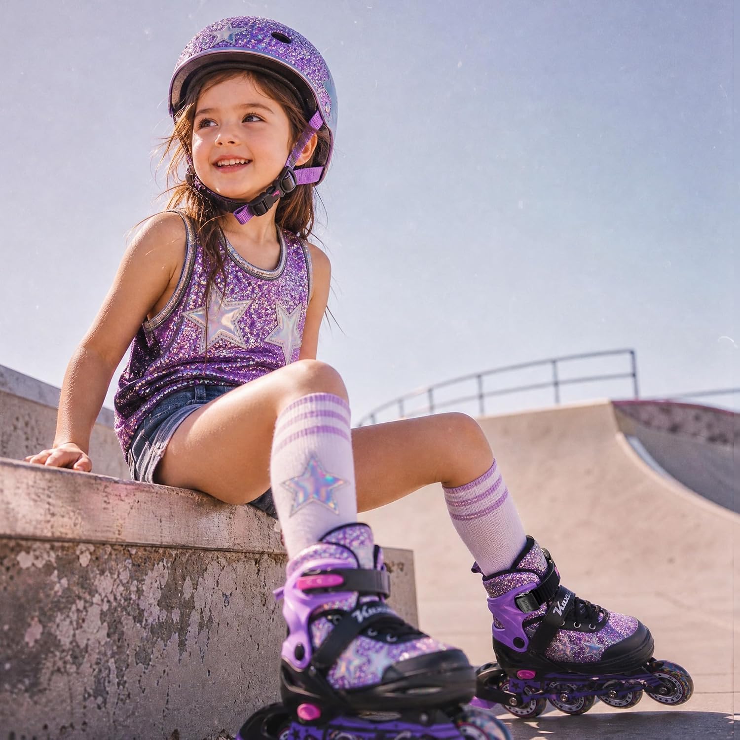 Kuxuan Adjustable Inline Skates for Girls and Women | Full Light Up...