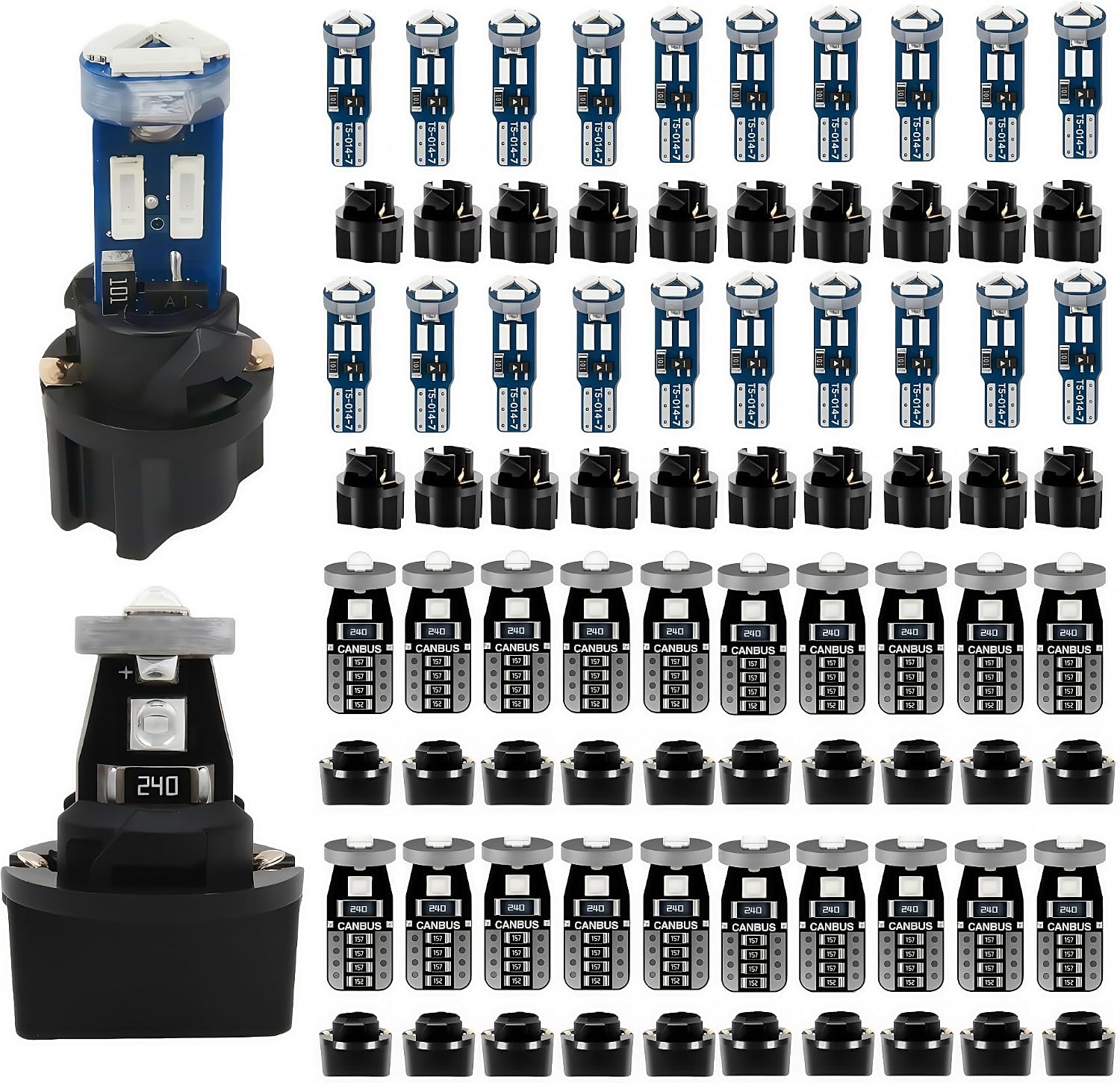 WLJH Canbus - Enchufe giratorio PC74 Super brillante T5 2721 73 74...
