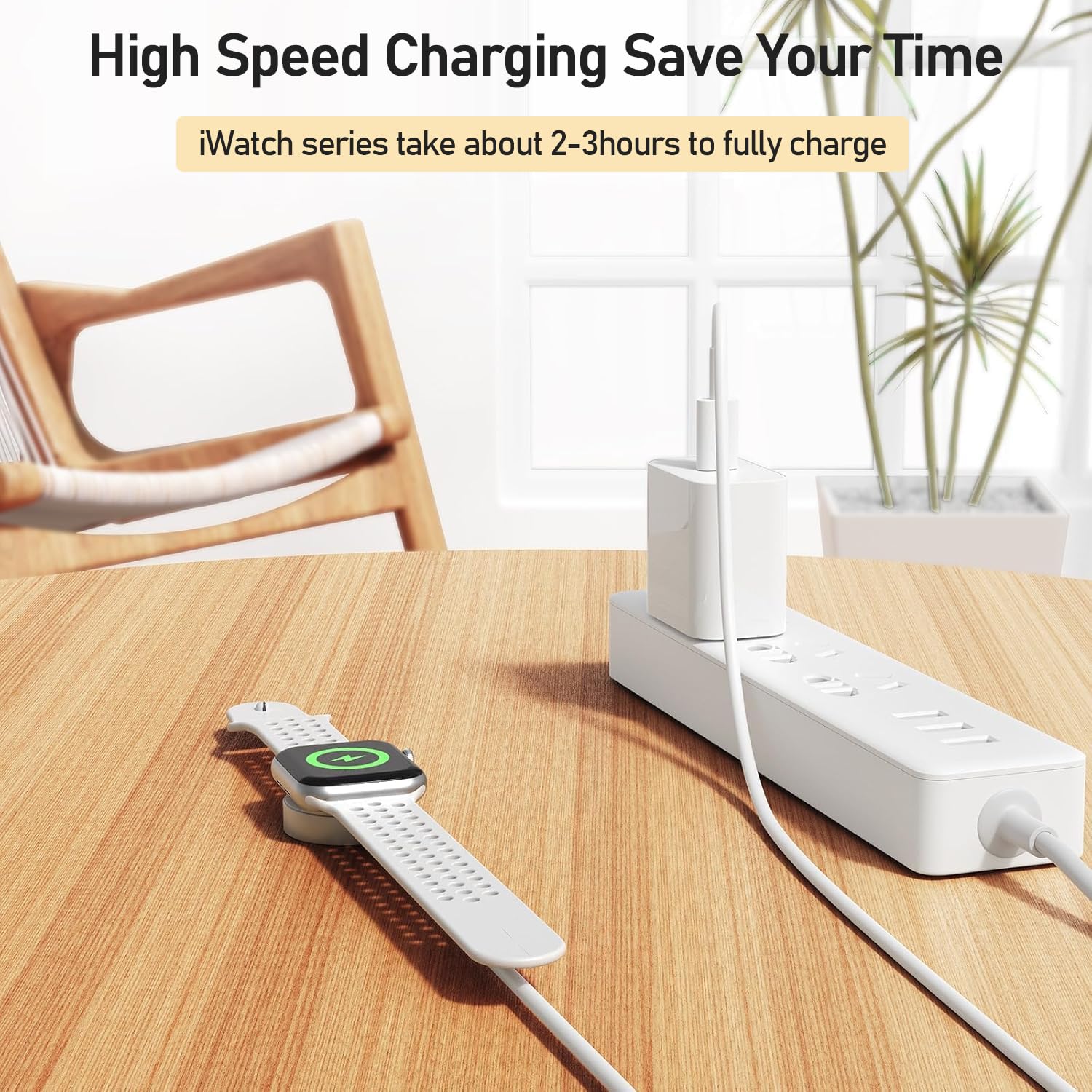 Cargador de Apple Watch mejorado, cable de carga magnético inalámbr...