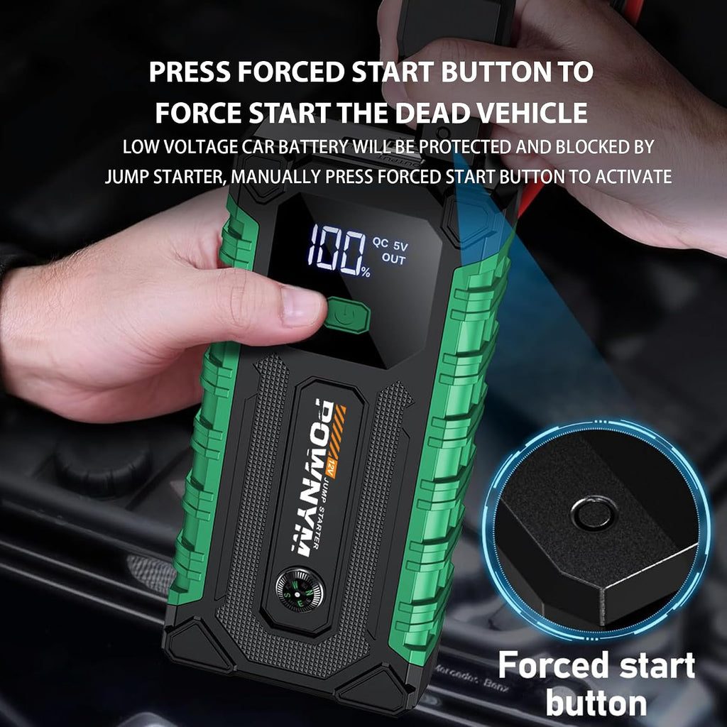 Pownym Arrancador portátil de 6000 A, batería de coche de 12 V con...