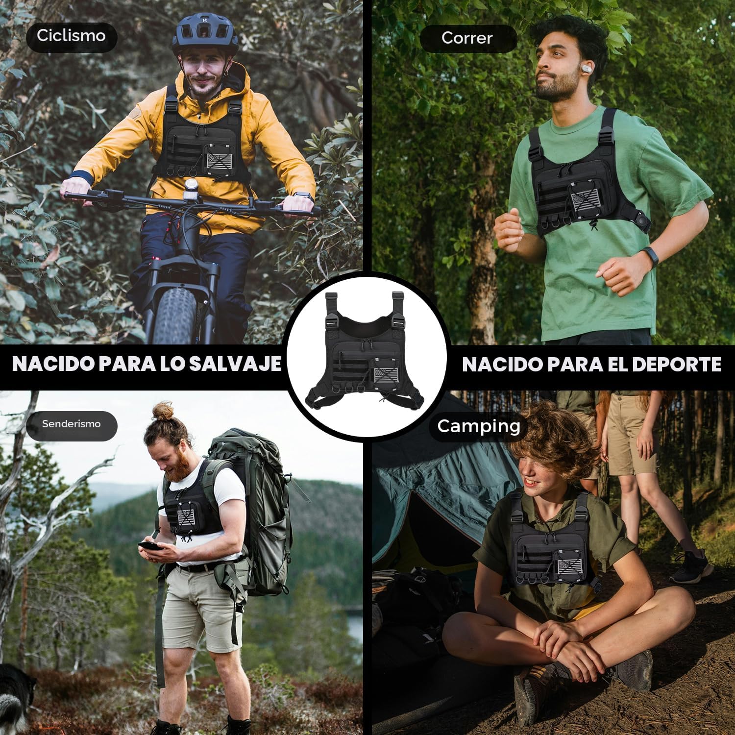 koculemi Bolsa de Pecho para Deportes al Aire Libre para Hombres, F...