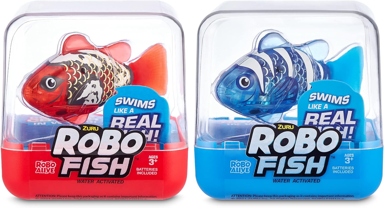 Robo Alive Robo Fish Series 2 (rojo + azul, 2 unidades) por ZURU -...