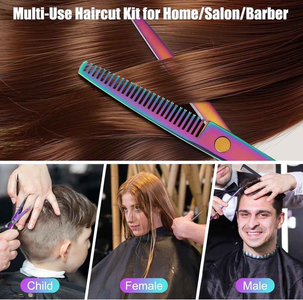 Juego de tijeras de corte de pelo, kit profesional de tijeras de co...