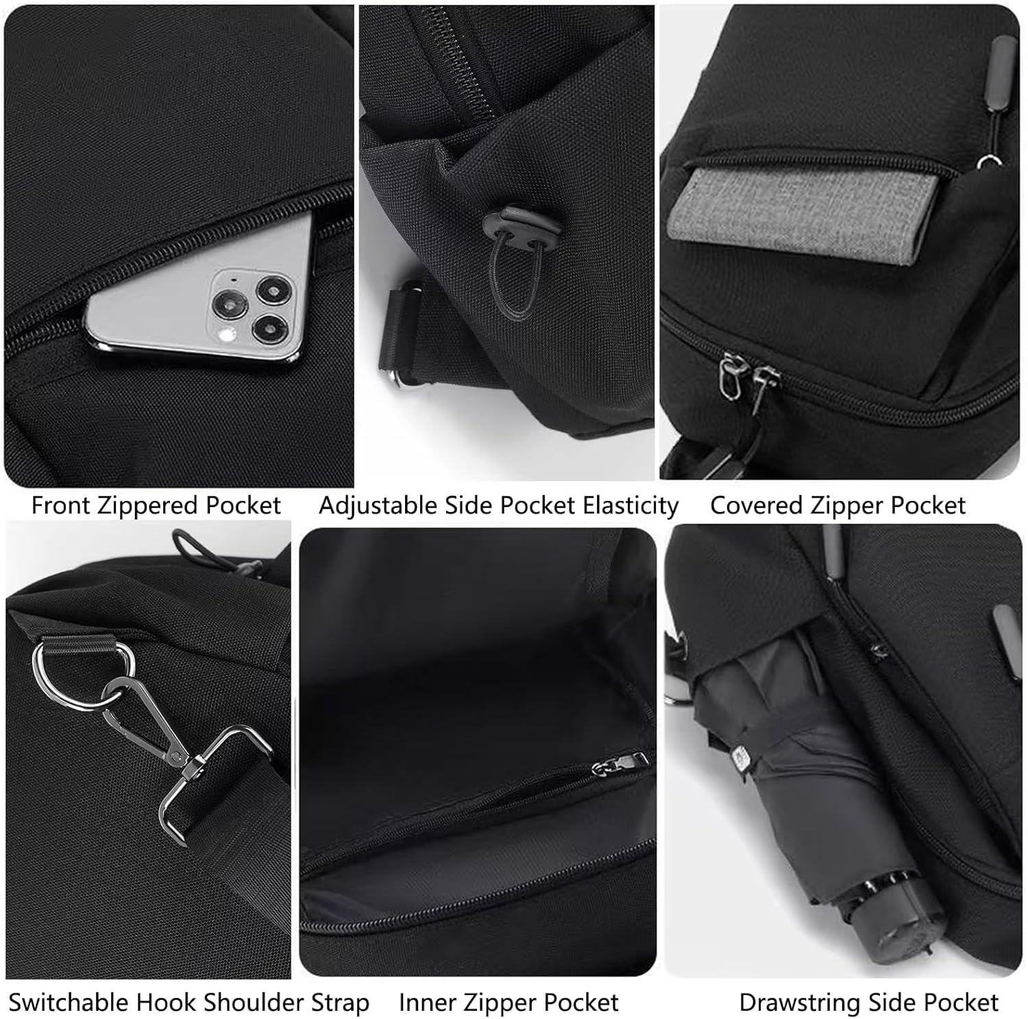 Bolsa cruzada de viaje para hombres y mujeres con soporte para bote...