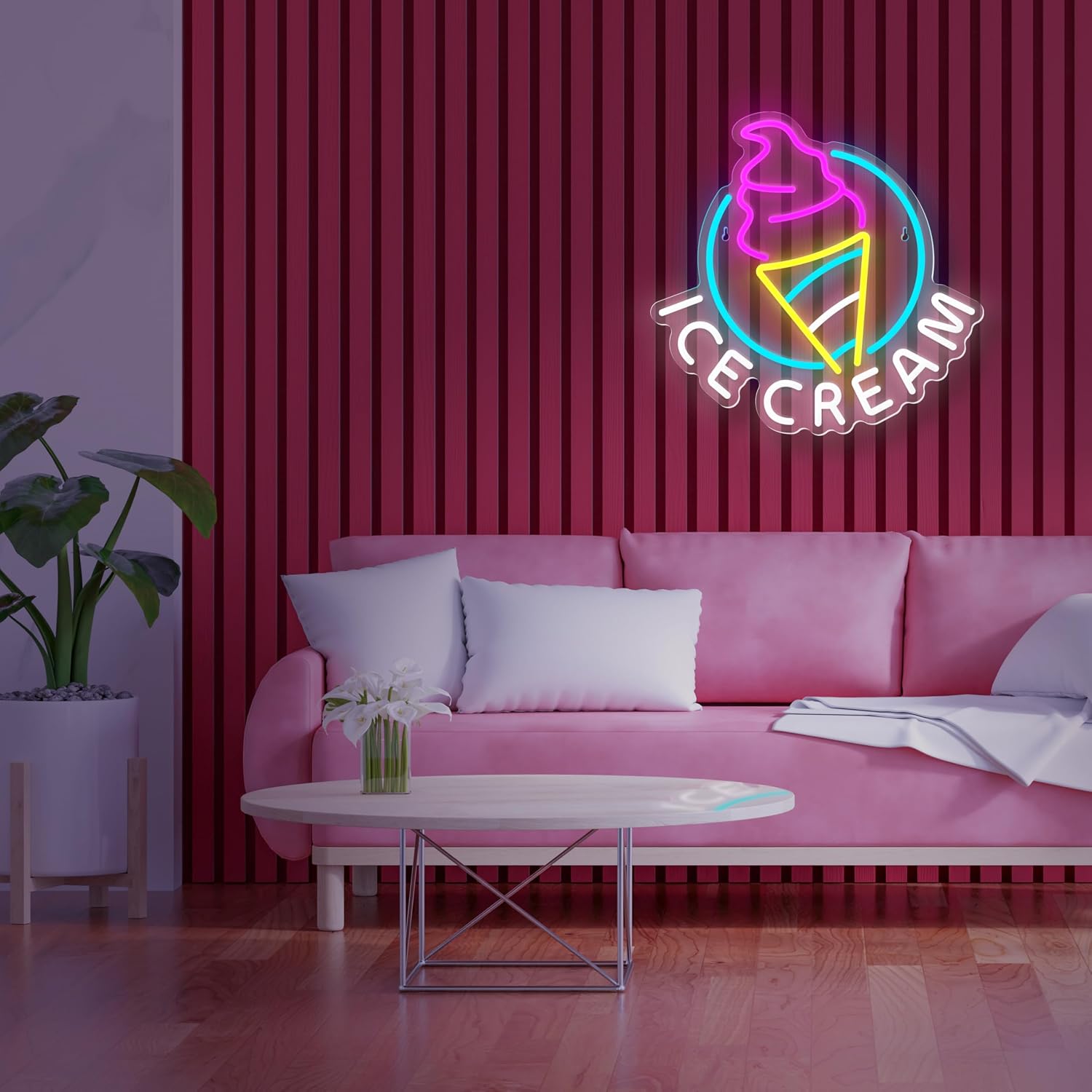 Letrero de neón de helado para decoración de pared, letrero de neón...