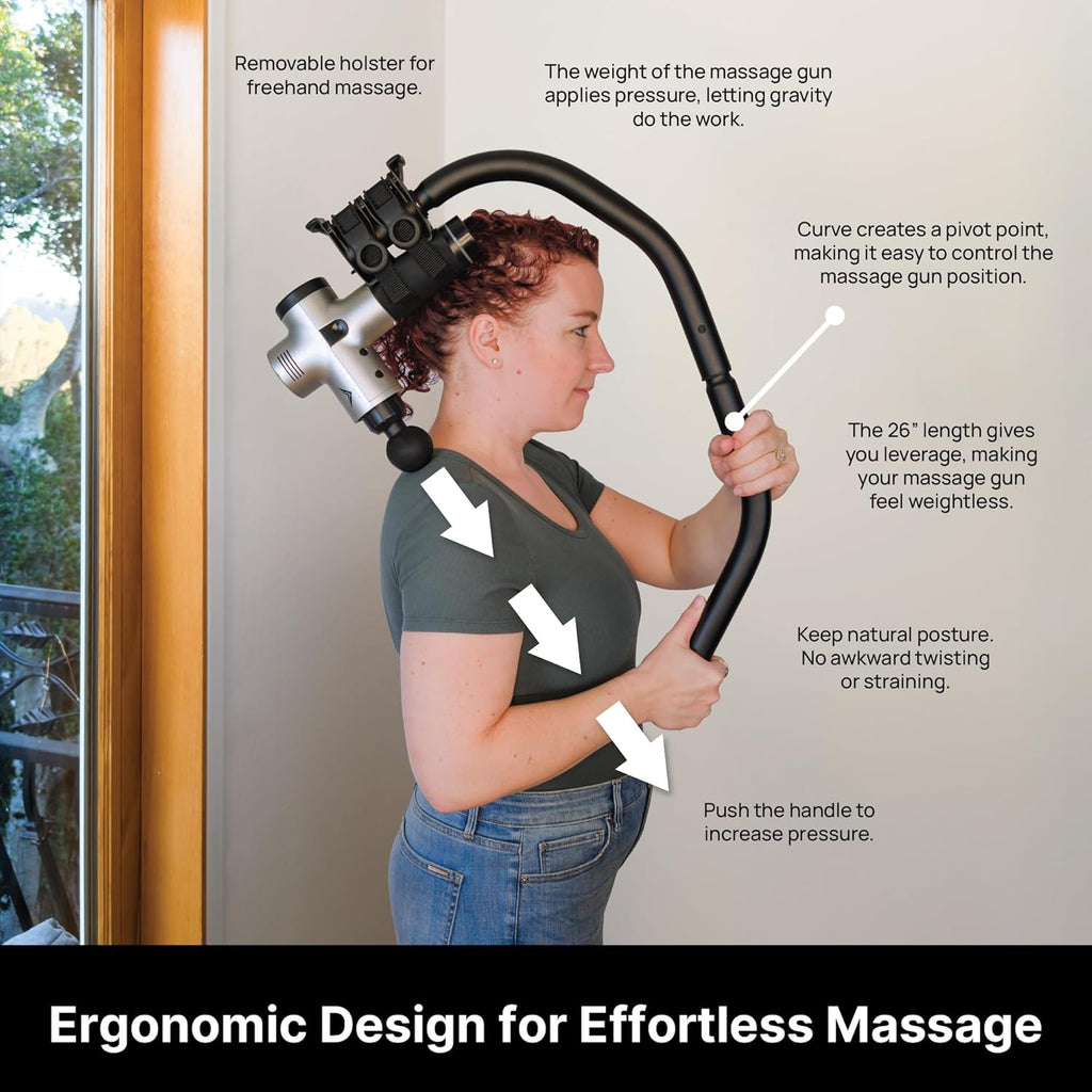 BackBadger - Soporte flexible para pistola de masaje para zonas de...
