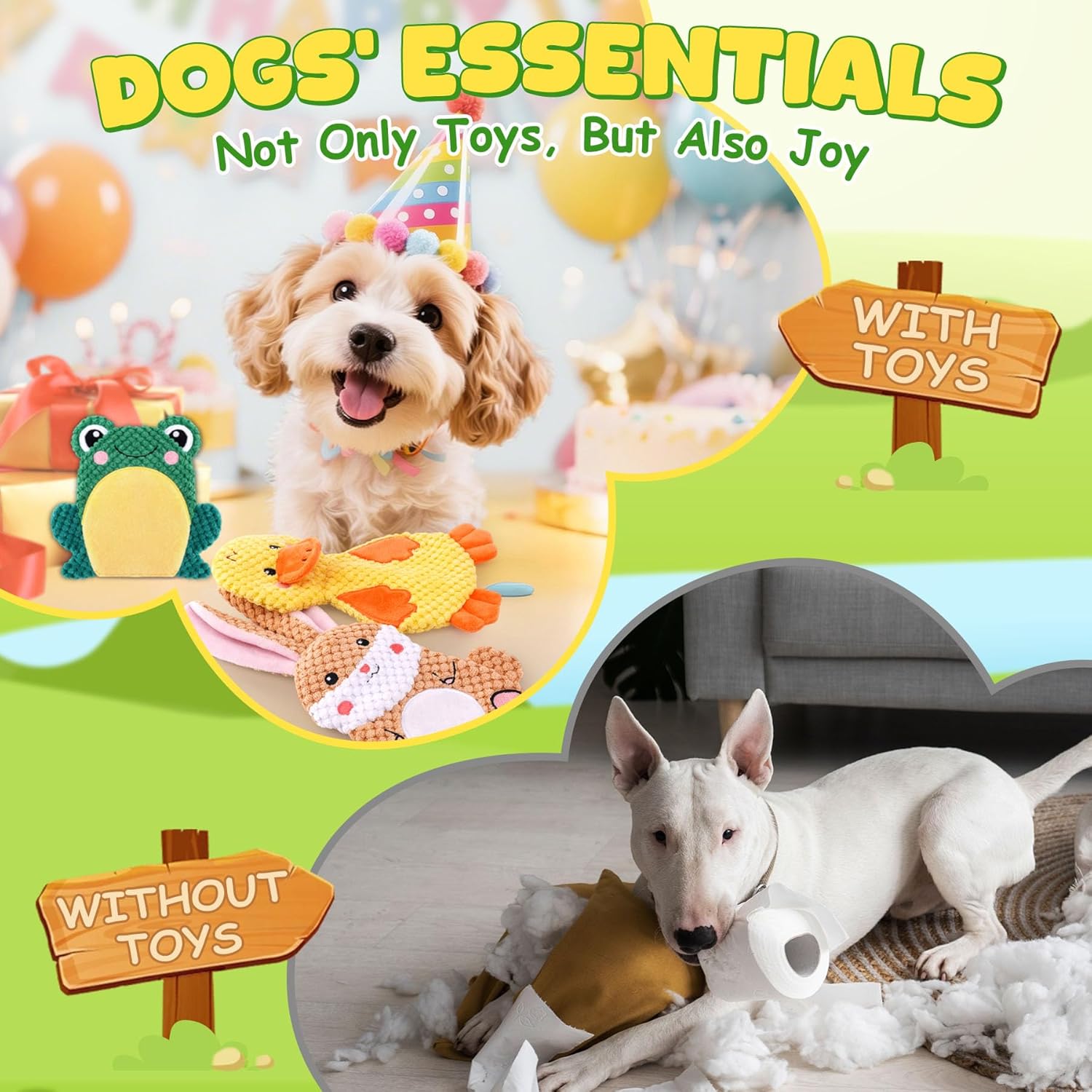 XIUGOAL Juguetes para Perros para Mantenerlos Ocupados, Pack de 3 J...