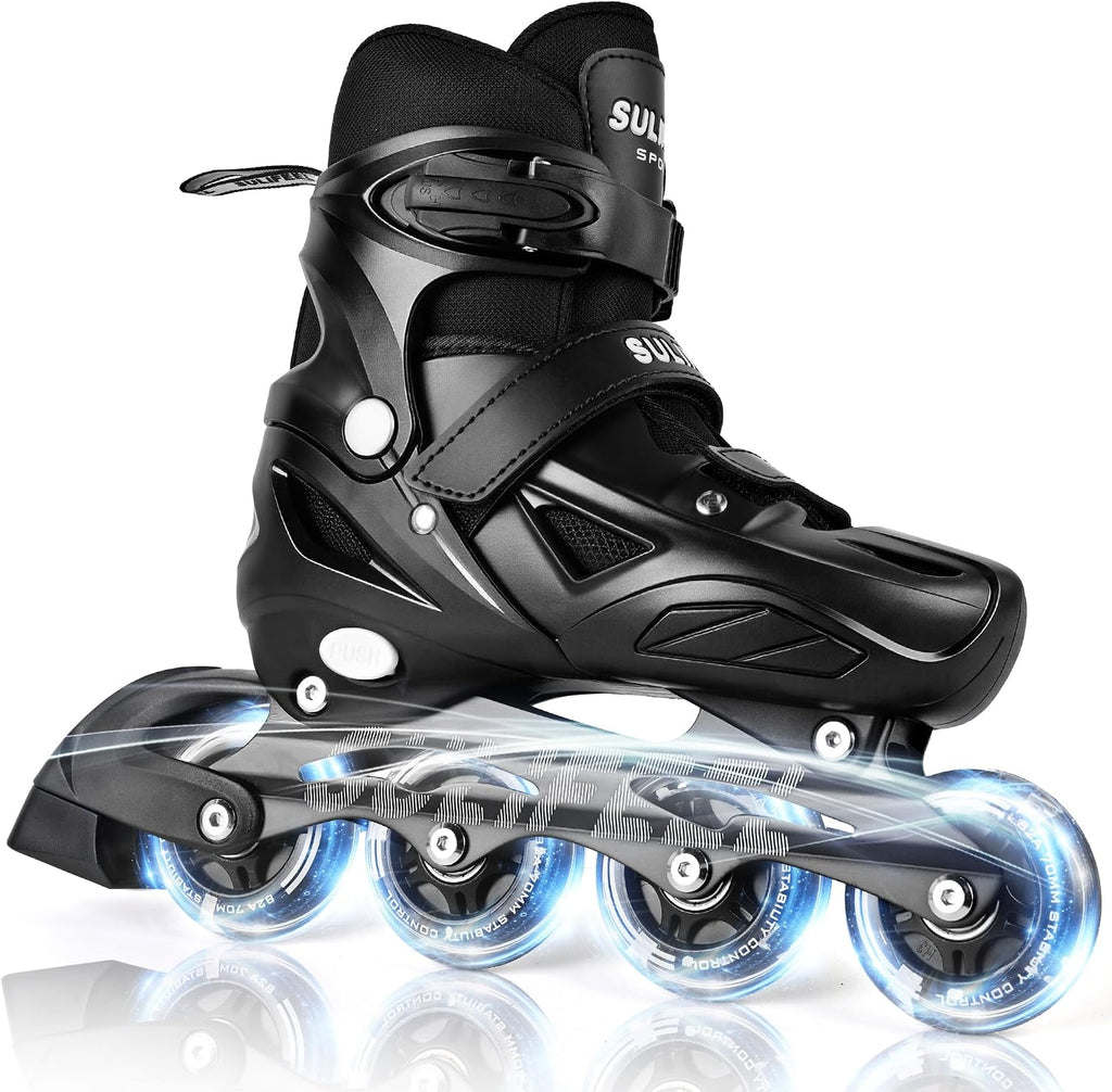 SULIFEEL Adjustable Light Up Kids Inline Skates Hard Shell Boys Gir...
