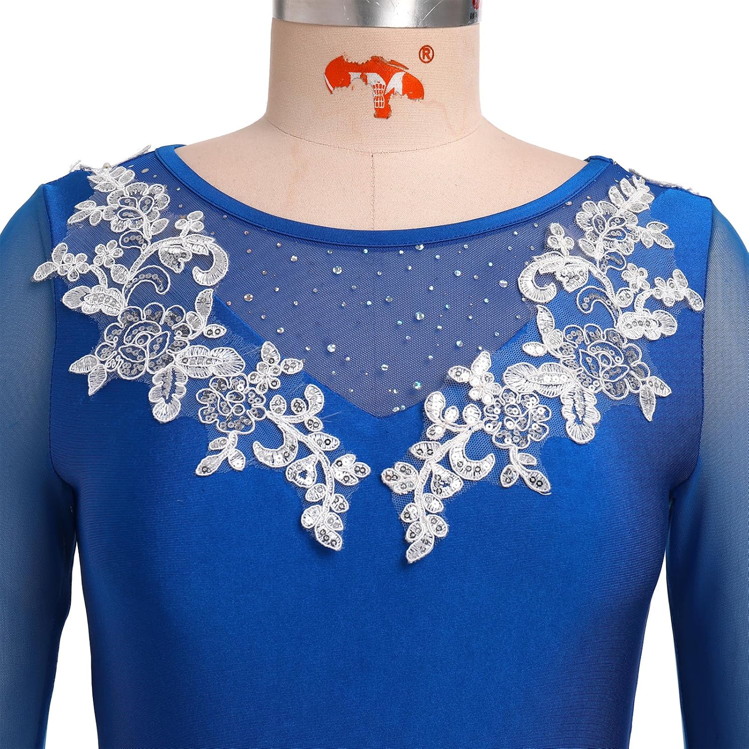 ODASOD - Vestido de patinaje sobre hielo para mujer, malla con bord...