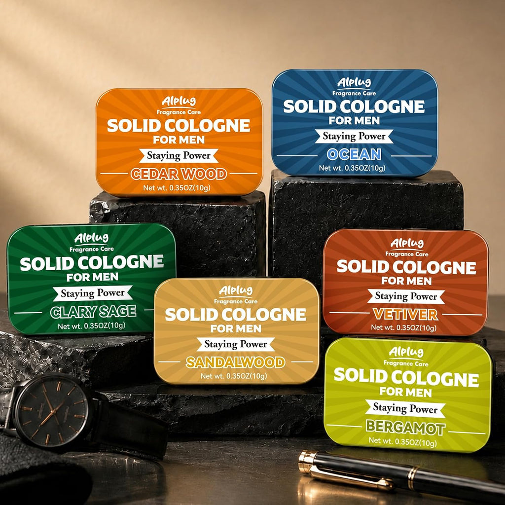 ALPLUG Paquete de 6 regalos de colonia sólida para hombres, regalo...