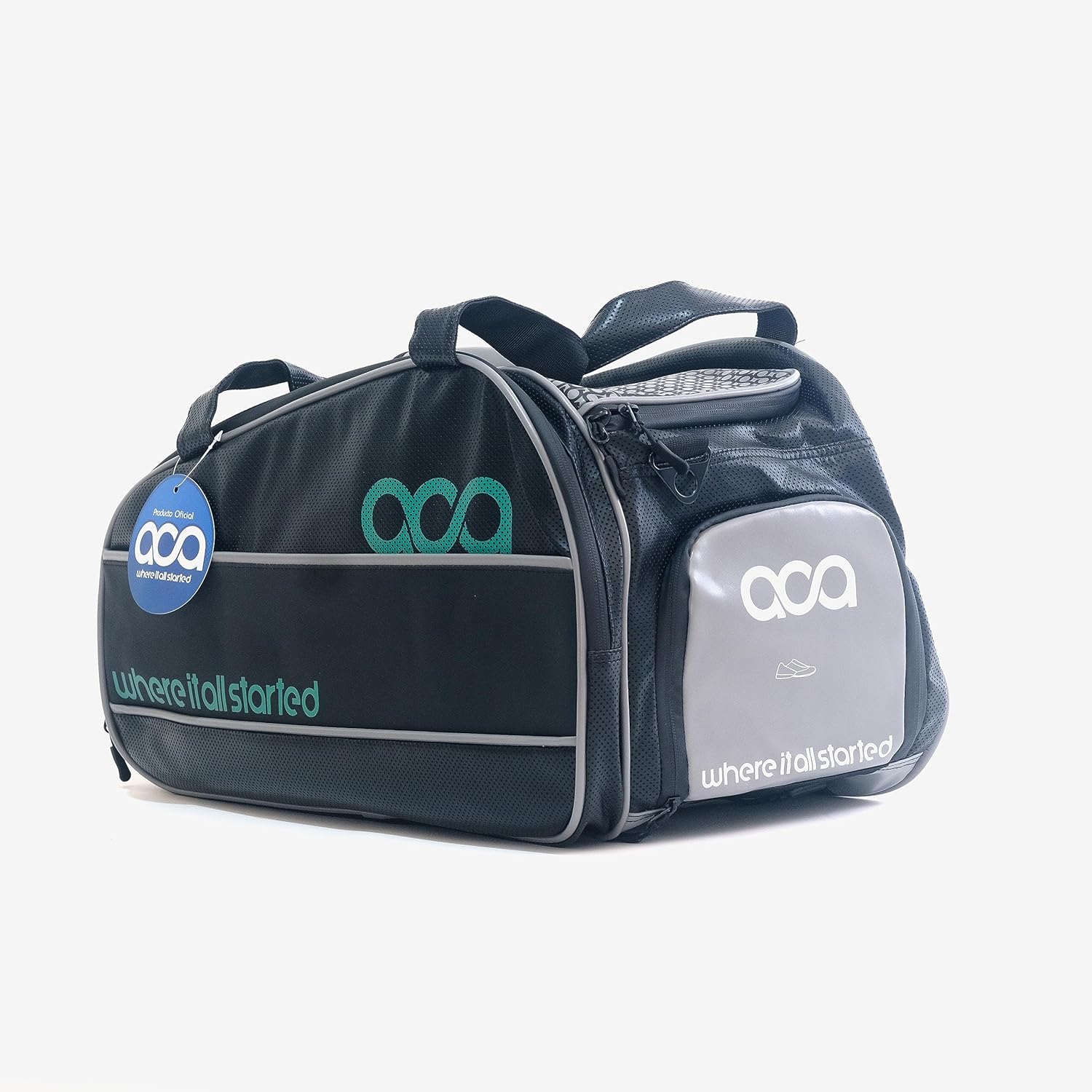 Aca Bolsa Padel Beach Aqua, maleta acabada, piel de vinilo y los ci...