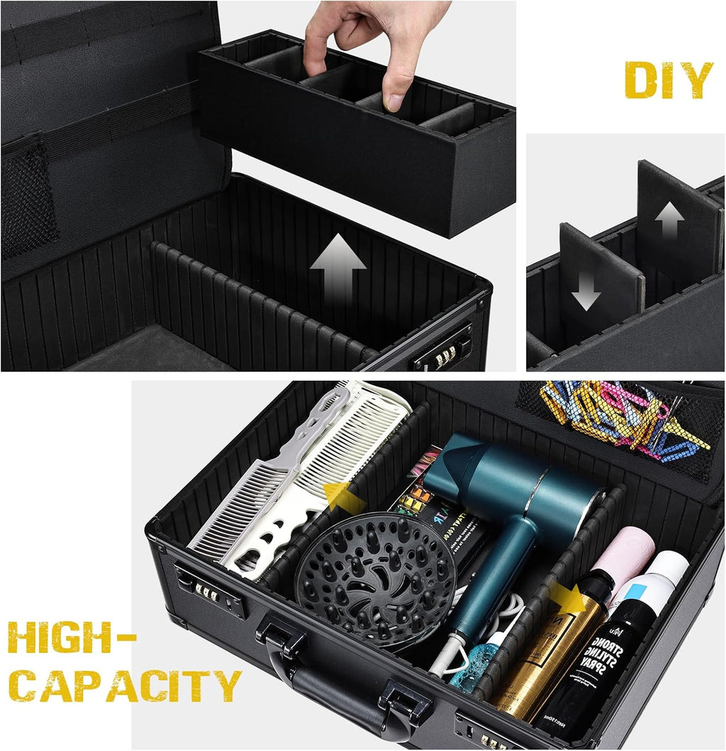 Yueieoun Estuche de accesorios de peluquero, maletín de barberos pr...