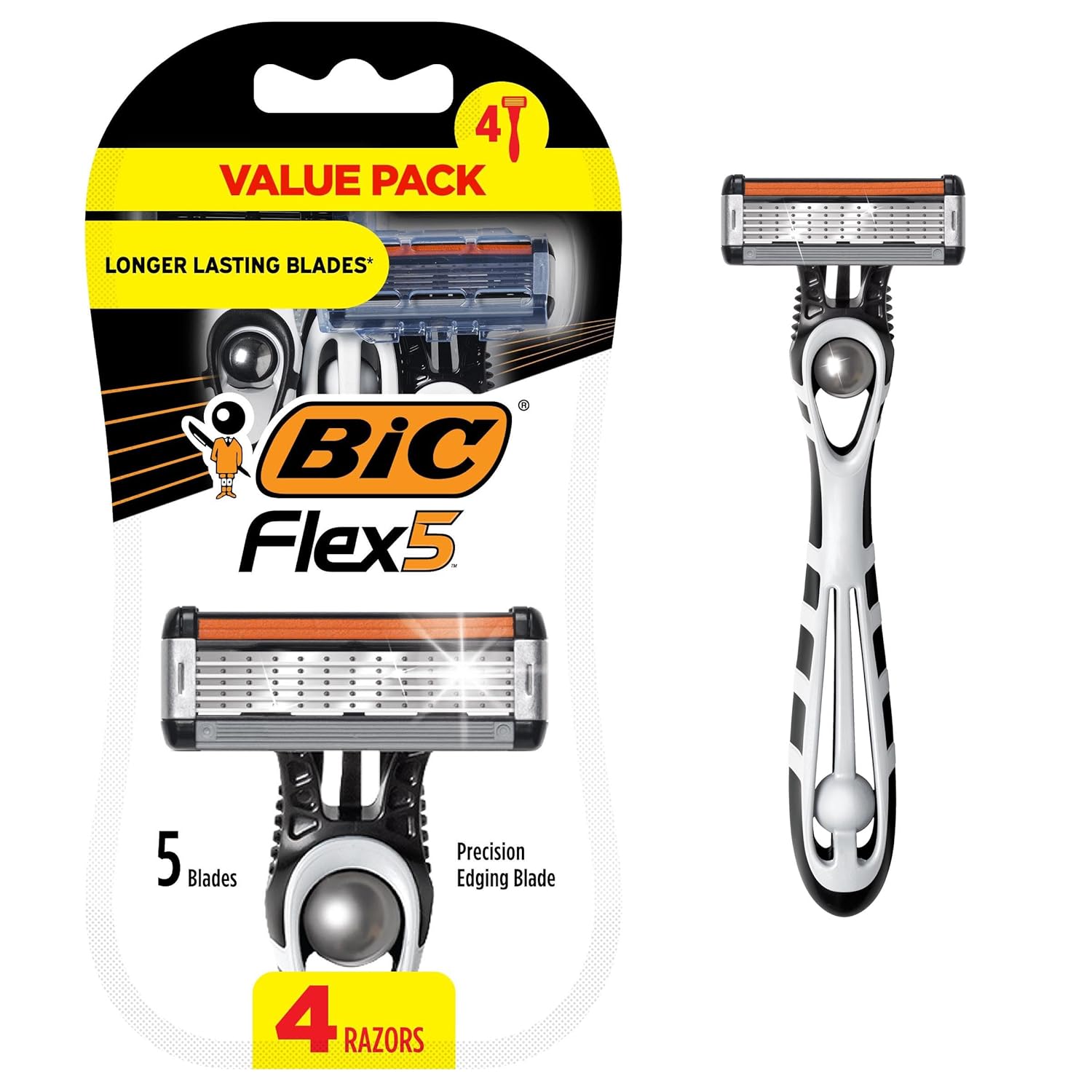 BIC Flex 5 - Maquinilla de afeitar desechable para hombres, rasurad...