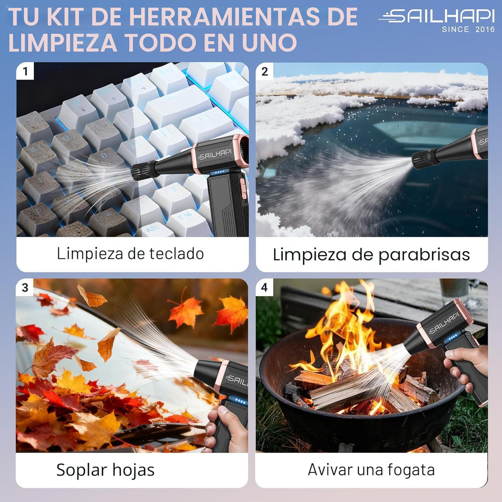 SAILHAPI Plumero de aire comprimido 300000RPM, soplador inalámbrico...